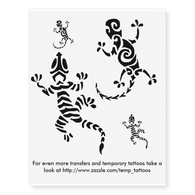 Gecko design transfers and temporary tattoos (Front)