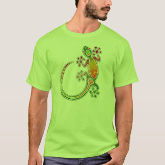 Gecko Floral Tribal Art T-Shirt