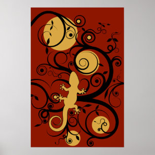 Gecko Flourish Poster
