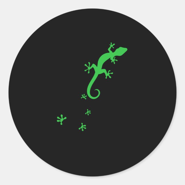 Gecko Footprint Reptile Reptiles Lizard Pet Gift Classic Round Sticker (Front)