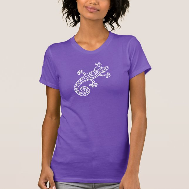 Gecko graphic white out ladies t-shirt (Front)