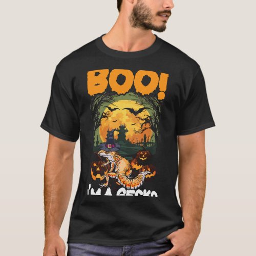 Gecko Halloween Scary Reptile Trick Or Treat Spook T_Shirt