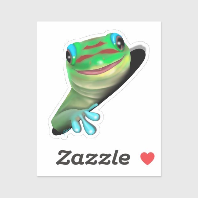 Gecko in a Hole Sticker (Sheet)