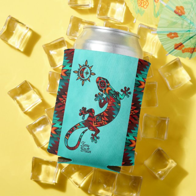 Gecko Lizard And Sun Can Cooler (In Situ Summer)