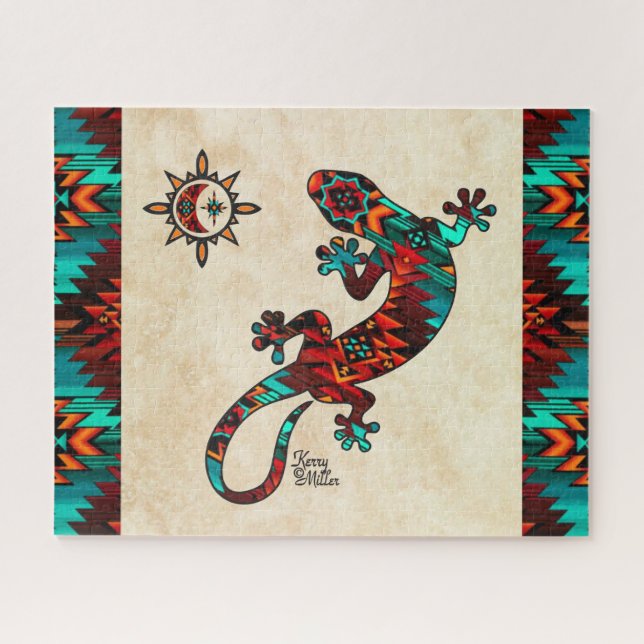 Gecko Lizard And Sun Jigsaw Puzzle (Horizontal)
