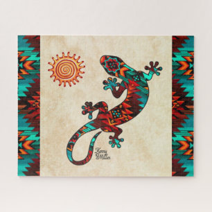 Gecko Lizard And Sun Jigsaw Puzzle