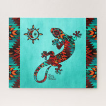 Gecko Lizard And Sun Jigsaw Puzzle