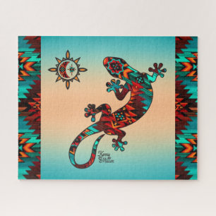 Gecko Lizard And Sun Jigsaw Puzzle