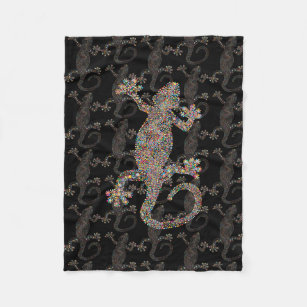 gecko LIZARD ART Fleece Blanket