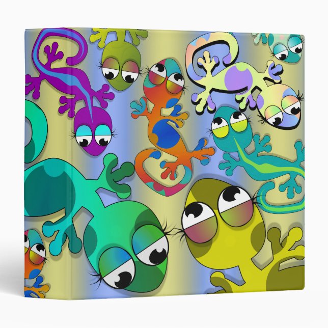 gecko lizard attack notebook 3 ring binder (Front/Spine)