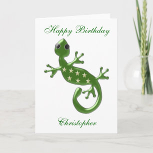 Gecko Lizard Birthday Card