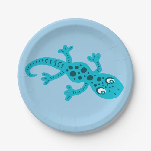 Gecko Lizard Blue Kids Birthday Party  Paper Plates