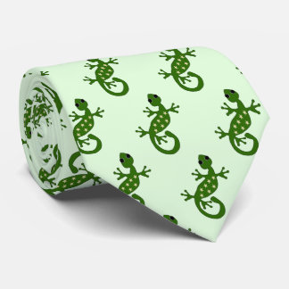 Gecko Lizard Design Neck Tie
