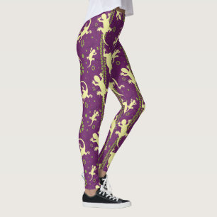 Gecko Lizard Purple Leggings