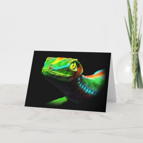 Gecko Lizard Rainbow Colors Greeting Cards