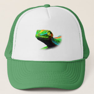 Gecko Lizard Rainbow Colors Trucker Hat