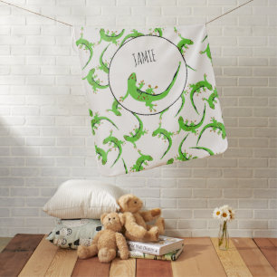 Gecko Lizard Reptile Pattern Baby Blanket
