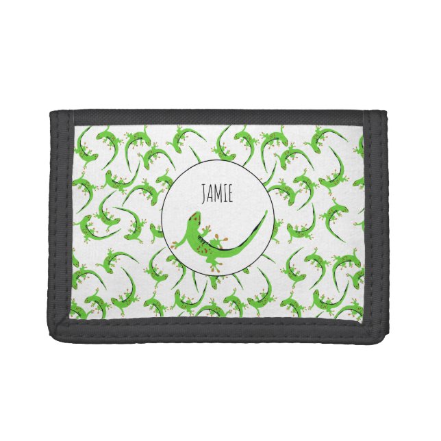 Gecko Lizard Reptile Pattern   Trifold Wallet (Front)