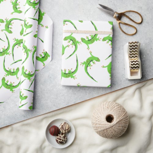 Gecko Lizard Reptile Pattern   Wrapping Paper