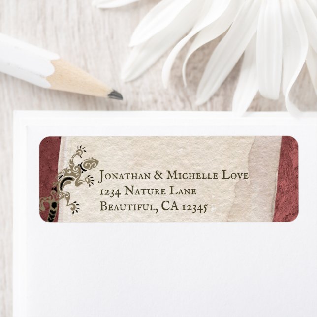 Gecko - Lizard, Stucco and Stone Southwest Address Label (Insitu)