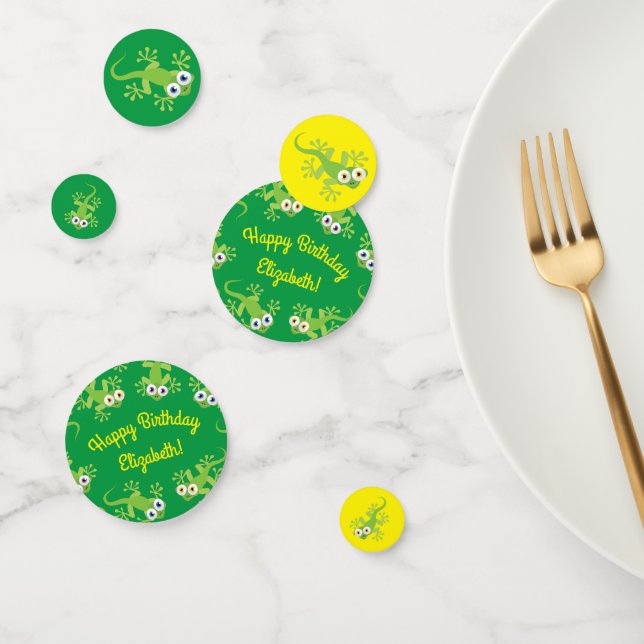Gecko Lizards Birthday Party Cute Kids Confetti (Group)