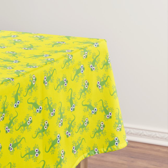 Gecko Lizards Birthday Party Cute Kids Tablecloth (In Situ)