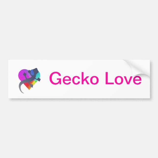 Gecko Love Bumper Sticker (Front)