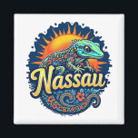 Gecko Nassau Bahamas Caribbean Magnet<br><div class="desc">Nassau,  the vibrant capital of The Bahamas,  is known for its stunning turquoise waters,  white sandy beaches,  rich colonial history,  and lively culture,  making it a top destination for travelers seeking both relaxation and adventure.</div>