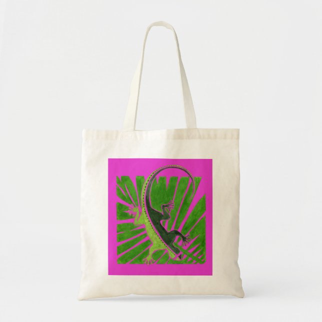 Gecko on Leaf Tote Bag (Front)