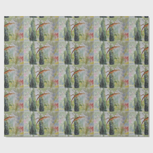 Gecko on the Window Screen Wrapping Paper (Flat)