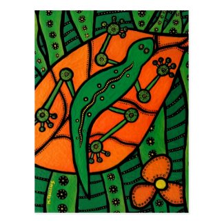 Gecko Orange And Green Postcard