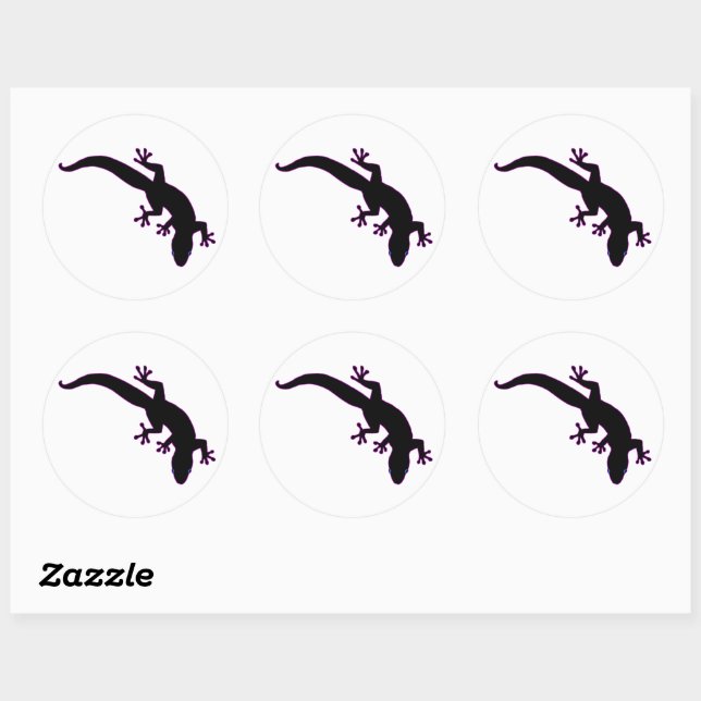 GECKO Pink Outline Classic Round Sticker (Sheet)