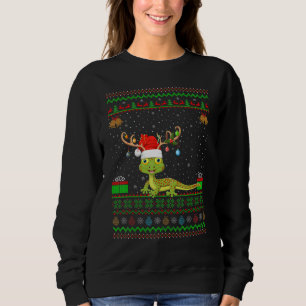 Gecko Reindeer Santa Hat Matching Ugly Gecko Chri Sweatshirt
