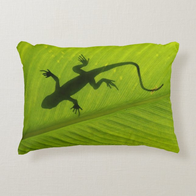 Gecko Silhouette Decorative Pillow (Front)