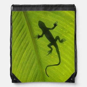 Gecko Silhouette Drawstring Bag