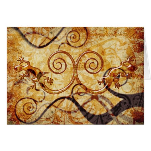 Gecko Spiral Twins Cards (Front Horizontal)