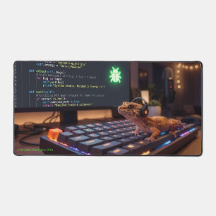GeckoDev // Cyberpunk Programmer Extra Large Desk Mat