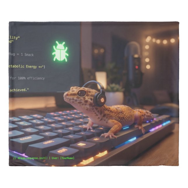 GeckoDev // Cyberpunk Programmer Immersive Duvet C Cover (Front)