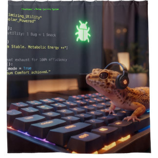 GeckoDev Personalized Cyberpunk Programmer Shower Curtain