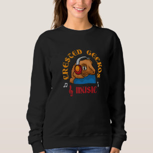 Geckos and Music Notes Musician Cute Crested Gecko Sweatshirt