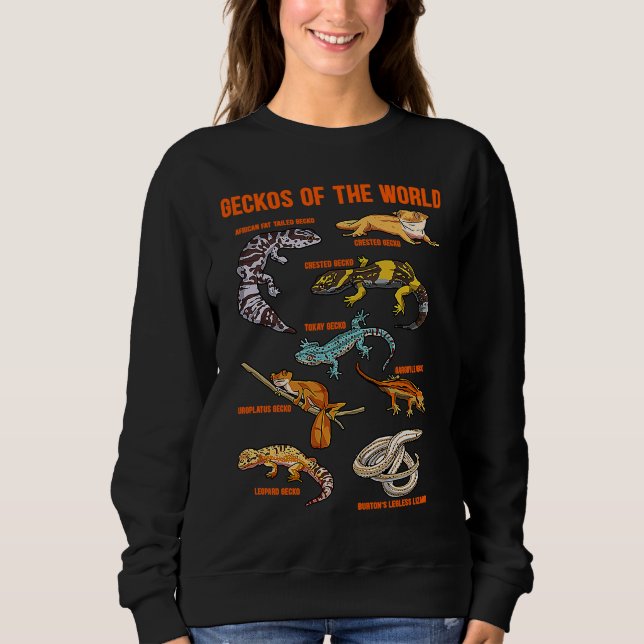Geckos Animals of the World Crested Leopard Gecko  Sweatshirt (Front)