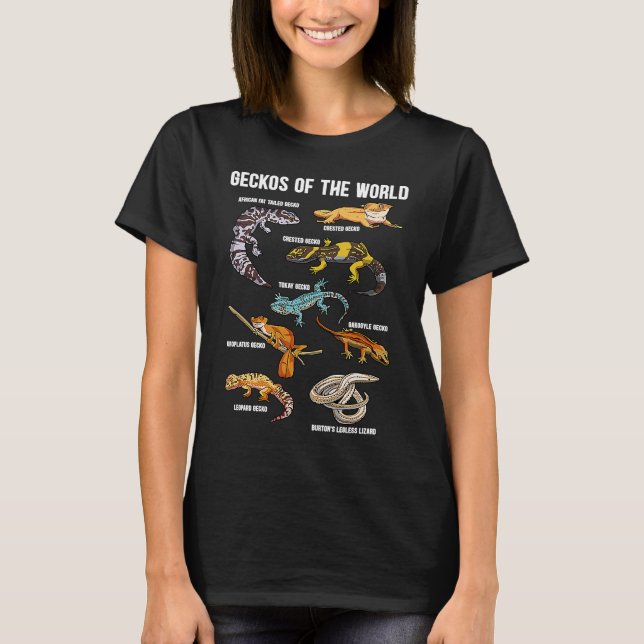 Geckos Animals of the World Crested Leopard Gecko  T-Shirt (Front)