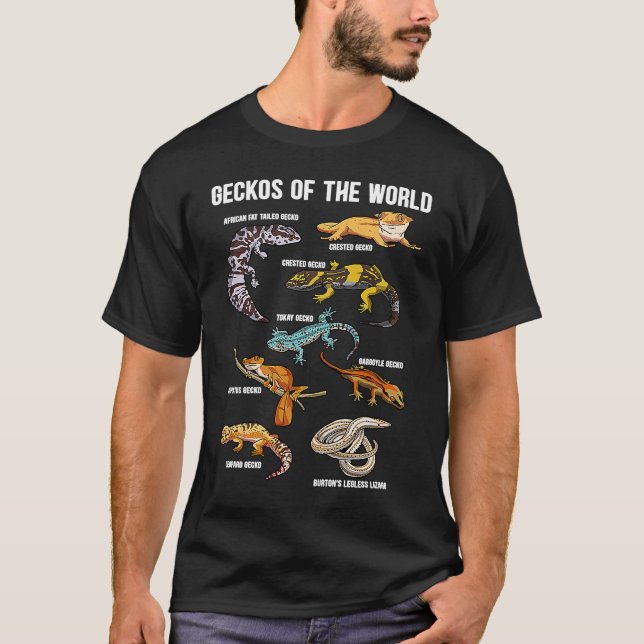 Geckos Animals of the World Crested Leopard Gecko  T-Shirt (Front)