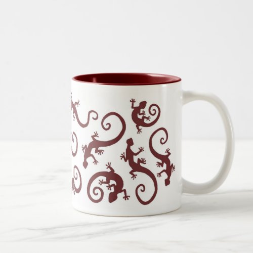 geckos_burgandy_mug Two_Tone coffee mug