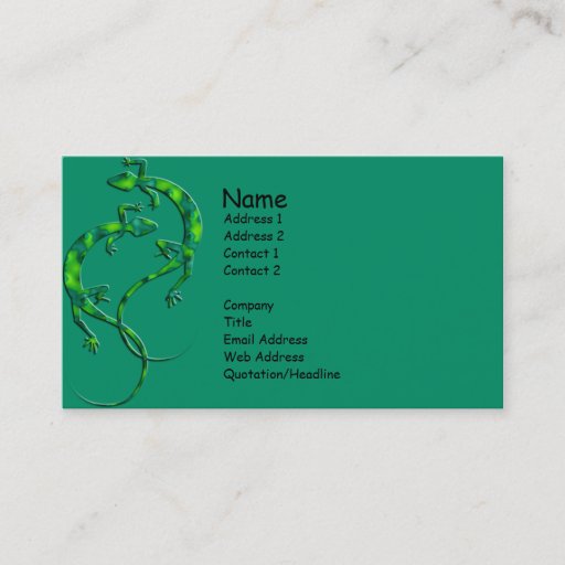 Customizable Geckos Business Card Templates