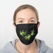 Geckos Cute Cartoon Lizards Black Cotton Face Mask (Worn)