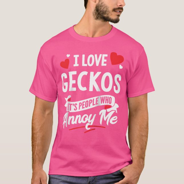 Geckos I Love Geckos 	 Baseball T-Shirt (Front)