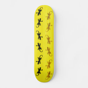 Geckos on Skateboard Deck