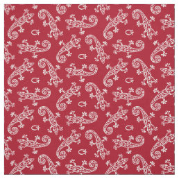 Geckos reptile patterned custom initial fabric
