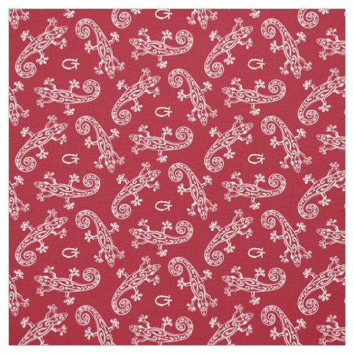 Geckos reptile patterned custom initial fabric